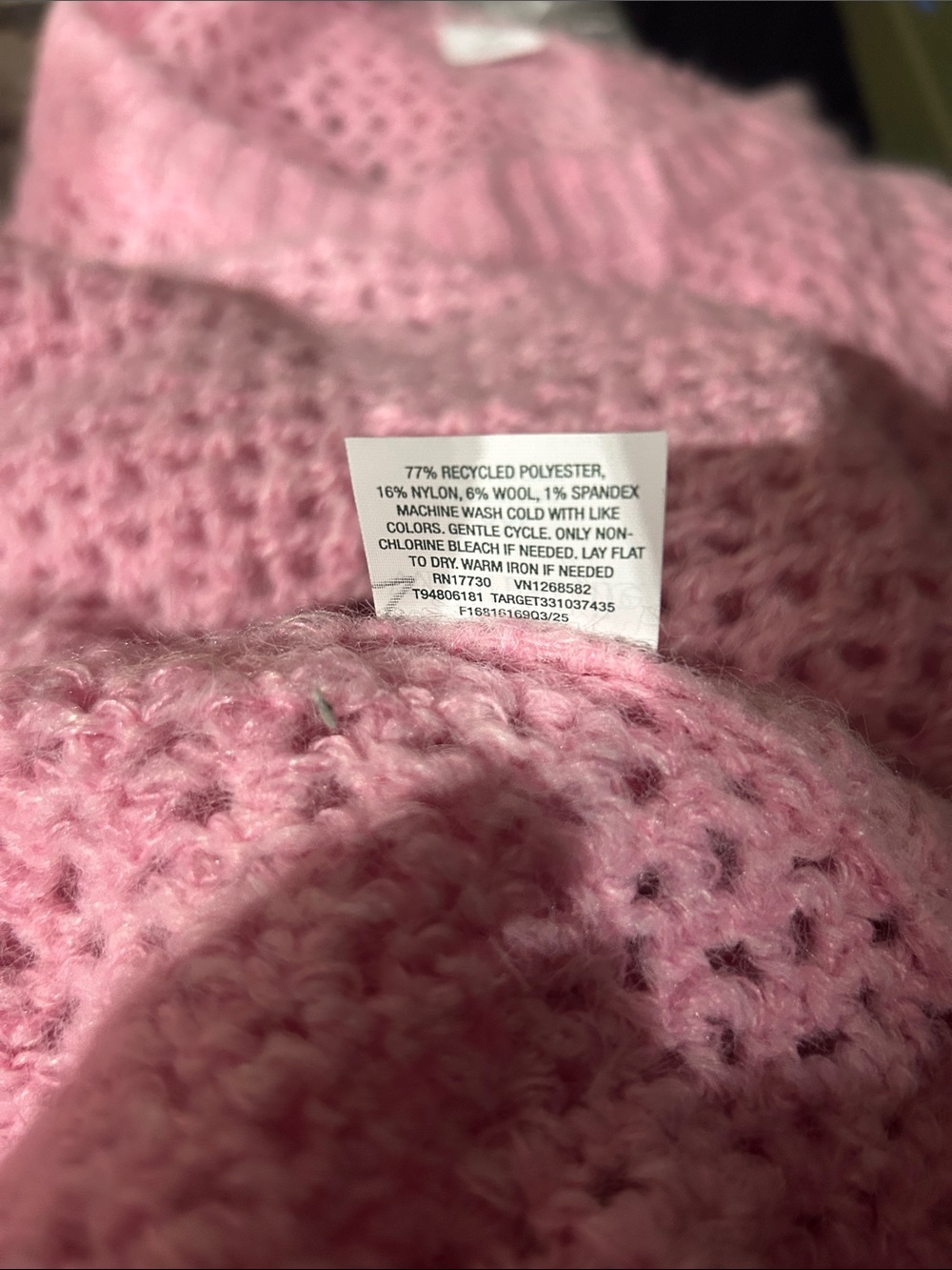 Wild Fable Women's Openwork Crewneck Pullover Sweater Pink NWT - Picture 3 of 4